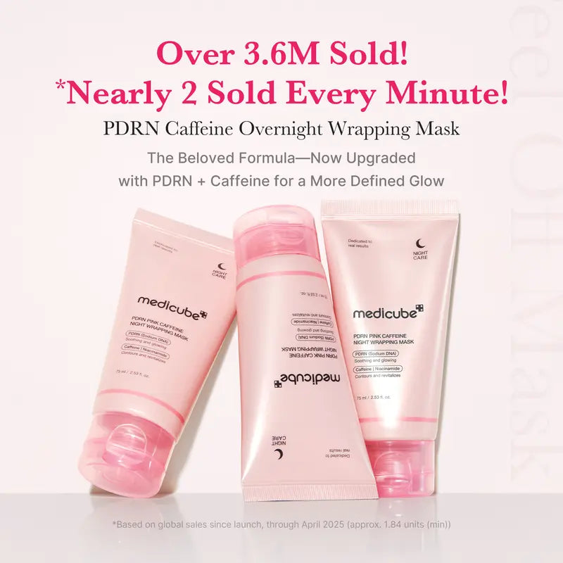 [Medicube] PDRN Pink Caffeine Overnight Wrapping Mask : SLEEP, SHED, and GLOW!