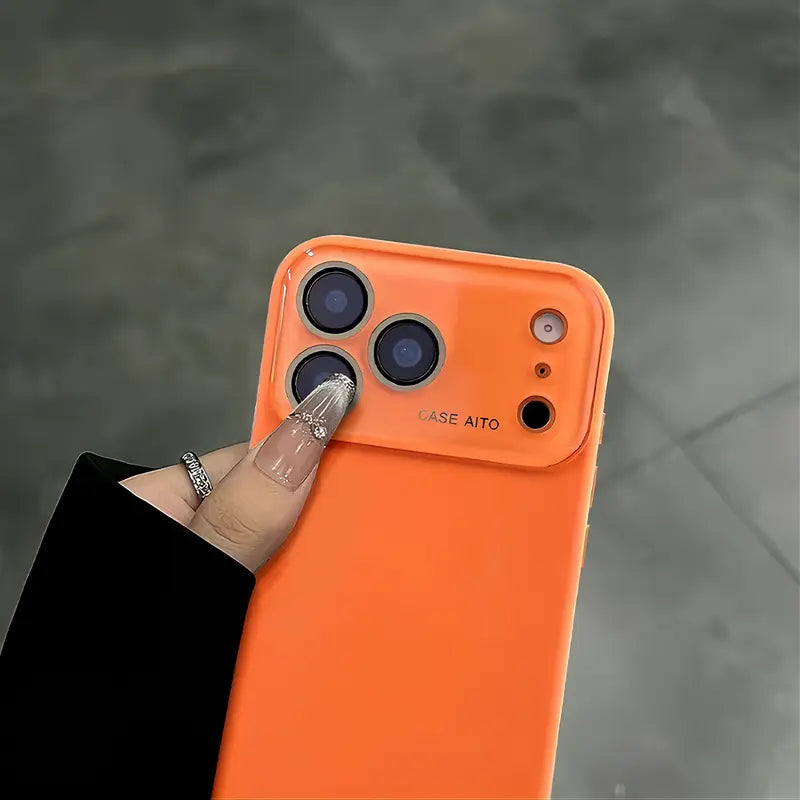 Burgundy High Quality Skin Feel Glass Lens Phone Case for Iphone 18 Pro Max 17 Air 17 Pro 17 16 15 14 13 12 Pro Max Shockproof Lens Protective Back Cover.Jn006