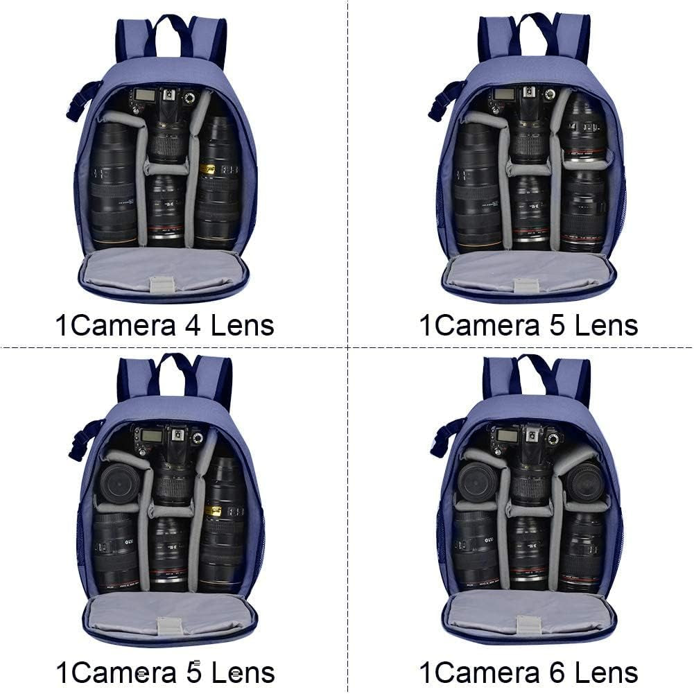 Camera Backpack Bag Professional for DSLR/SLR Mirrorless Camera Waterproof, Camera Case Compatible for Sony Canon Nikon Camera and Lens Tripod Accessories Blue