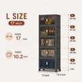 ONAIL 128QT (32-Gallon) Adjustable Collapsible Stackable Plastic Storage Bins with Lid, Magnetic Doors, 360-Degree Wheels - Durable Eco-Friendly Closet Organizers for Bedroom, Garage (Multi-Size Option Available)