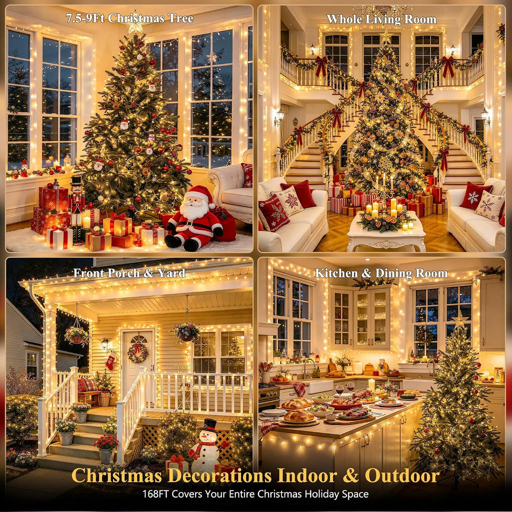 168FT 600 LED Christmas Lights Outdoor Waterproof String Lights