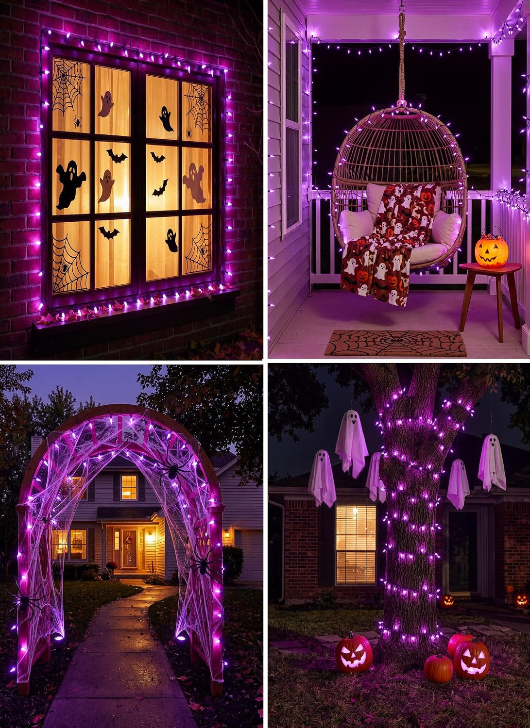 39FT Purple Halloween Lights, 100 LED Outdoor Halloween Mini String Lights