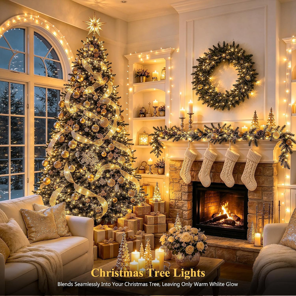 168FT 600 LED Christmas Lights Outdoor Waterproof String Lights