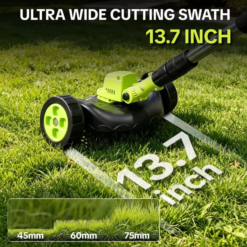 SEESE Cordless Electric Weed Wacker, 3 Different Blades for Lawn Trimming & Edging, with 2 Batteries, Lightweight Design - Suitable for Yard, Garden​ Toolupgrade