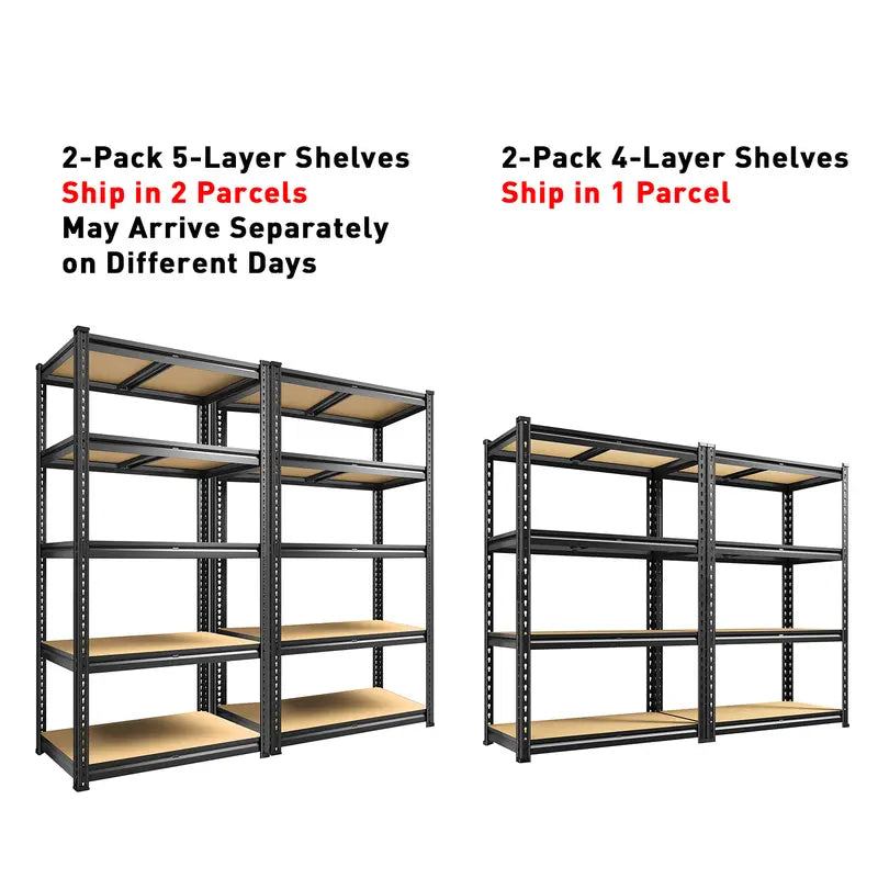Raybee 2-Pack 4-Tier Heavyduty Garage Shelving Units Metal Shelves Storage Height Adjustable Utility Racks for Warehouse Organizing Pantry Kitchen Basement Shelf Organiser 35.5"Wide 12" Deep 60" High Twin Size 71" Wide #Tiktokshopstockup