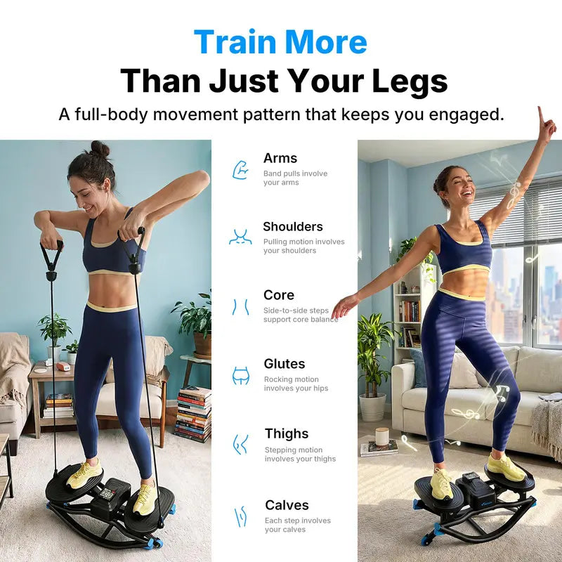 Merach Rocking Stepper Ski Machine with 3D Motion Stepper Design Side Sepper Machine for Home Workout - 330 Lbs Capacity, Compact & Space-Saving Design, Built-In Counter Backtoschool