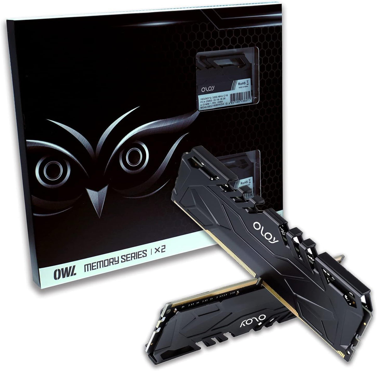 DDR4 RAM 16GB (2X8Gb) Black Owl 3200 Mhz CL16 1.35V 288-Pin Desktop Gaming UDIMM (MD4U0832161BJ0DA)
