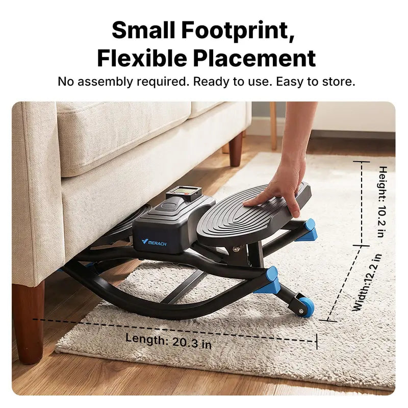 Merach Rocking Stepper Ski Machine with 3D Motion Stepper Design Side Sepper Machine for Home Workout - 330 Lbs Capacity, Compact & Space-Saving Design, Built-In Counter Backtoschool