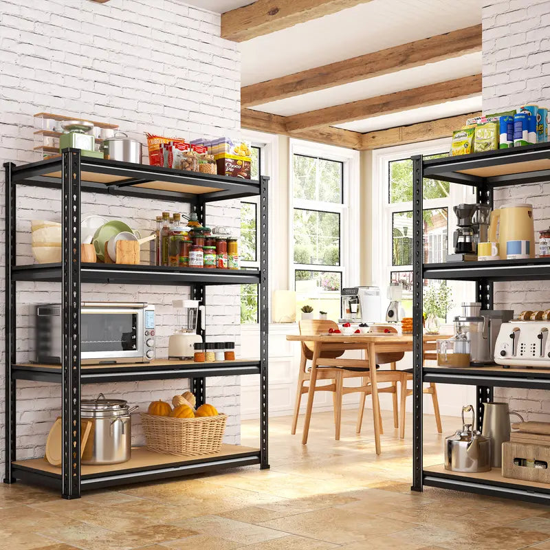Raybee 2-Pack 4-Tier Heavyduty Garage Shelving Units Metal Shelves Storage Height Adjustable Utility Racks for Warehouse Organizing Pantry Kitchen Basement Shelf Organiser 35.5"Wide 12" Deep 60" High Twin Size 71" Wide #Tiktokshopstockup