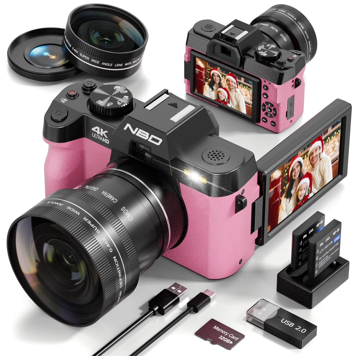 4K Digital Cameras for Photography,48 MP Autofocus Vlogging Camera with 52Mm Wide Angle & Macro Lens