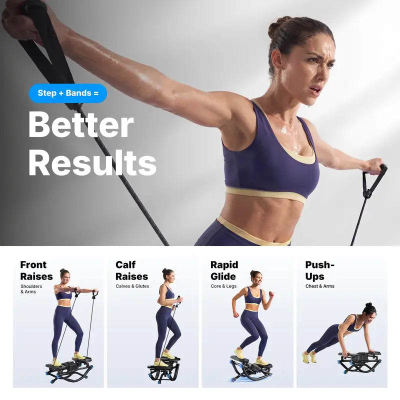 Merach Rocking Stepper Ski Machine with 3D Motion Stepper Design Side Sepper Machine for Home Workout - 330 Lbs Capacity, Compact & Space-Saving Design, Built-In Counter Backtoschool