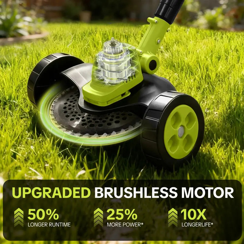 SEESE Cordless Electric Weed Wacker, 3 Different Blades for Lawn Trimming & Edging, with 2 Batteries, Lightweight Design - Suitable for Yard, Garden​ Toolupgrade