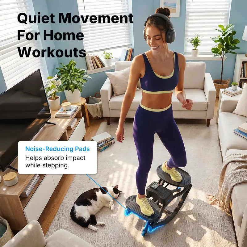 Merach Rocking Stepper Ski Machine with 3D Motion Stepper Design Side Sepper Machine for Home Workout - 330 Lbs Capacity, Compact & Space-Saving Design, Built-In Counter Backtoschool