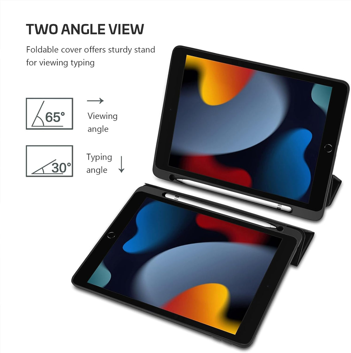 Smart Case for Ipad 10.2" 9Th/8Th/7Th Gen, Black