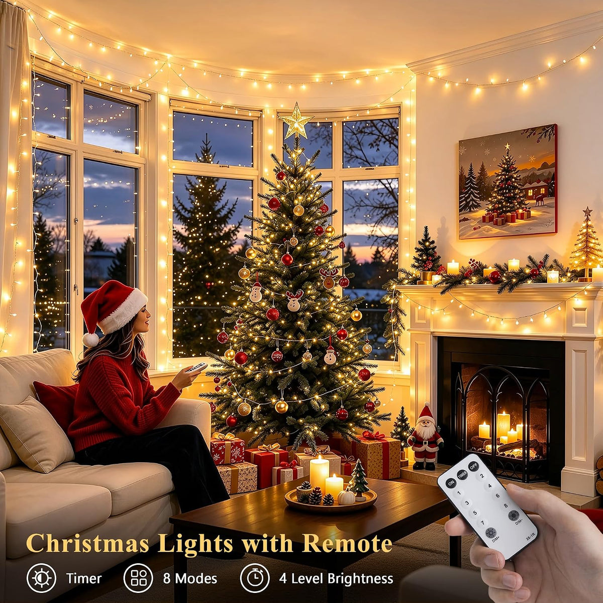 168FT 600 LED Christmas Lights Outdoor Waterproof String Lights