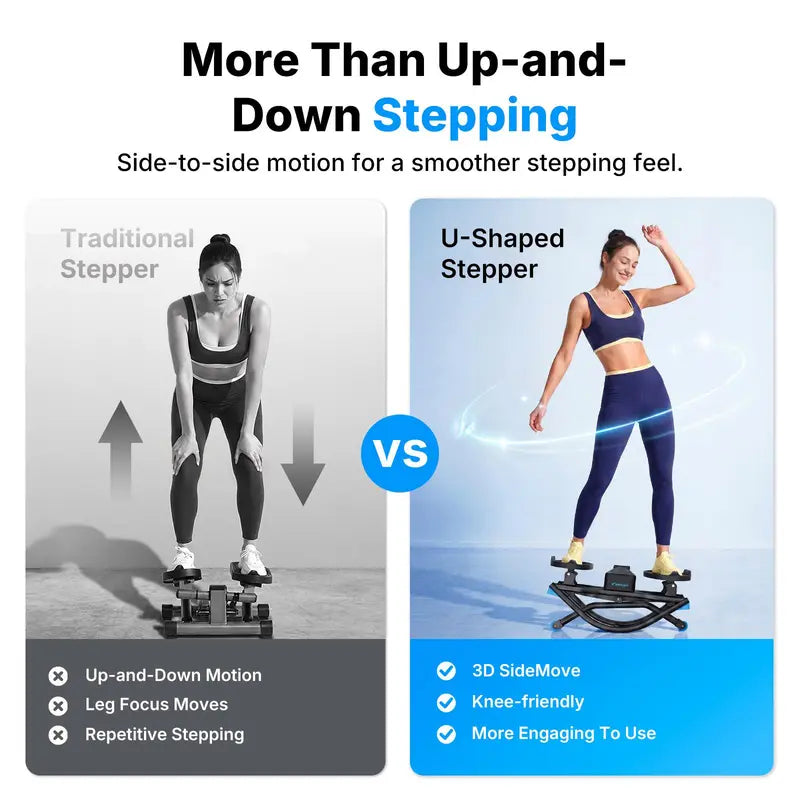 Merach Rocking Stepper Ski Machine with 3D Motion Stepper Design Side Sepper Machine for Home Workout - 330 Lbs Capacity, Compact & Space-Saving Design, Built-In Counter Backtoschool