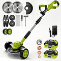 SEESE Cordless Electric Weed Wacker, 3 Different Blades for Lawn Trimming & Edging, with 2 Batteries, Lightweight Design - Suitable for Yard, Garden​ Toolupgrade
